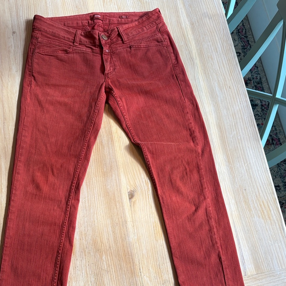 Closed Rust Skinny Jeans, Made in Italy, stretchy and soft denim, Fall colors